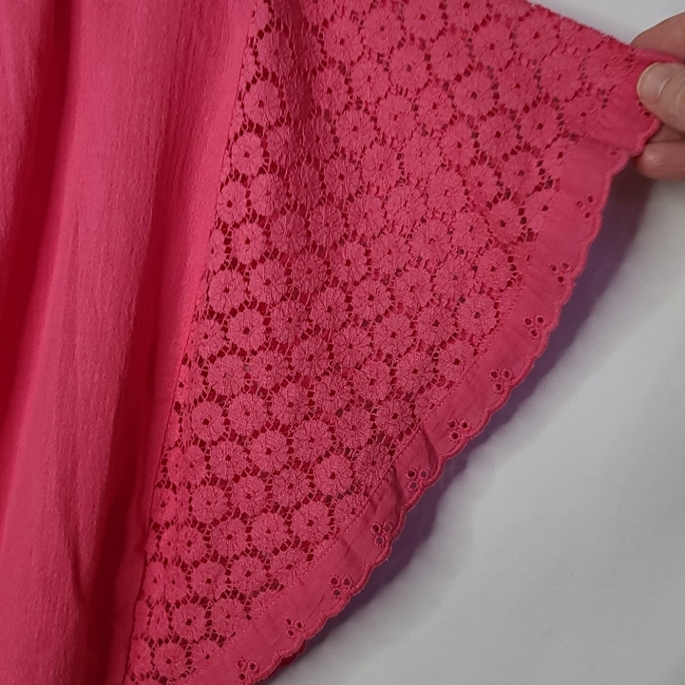 Victoria Secret peasant tunic lace sleeve pink top - Picture 4 of 7